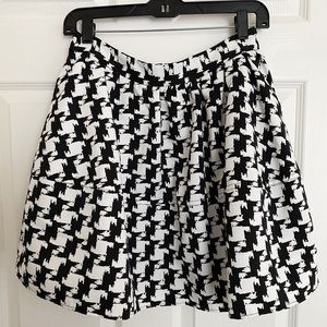 Express Houndstooth Flared Mini Skirt